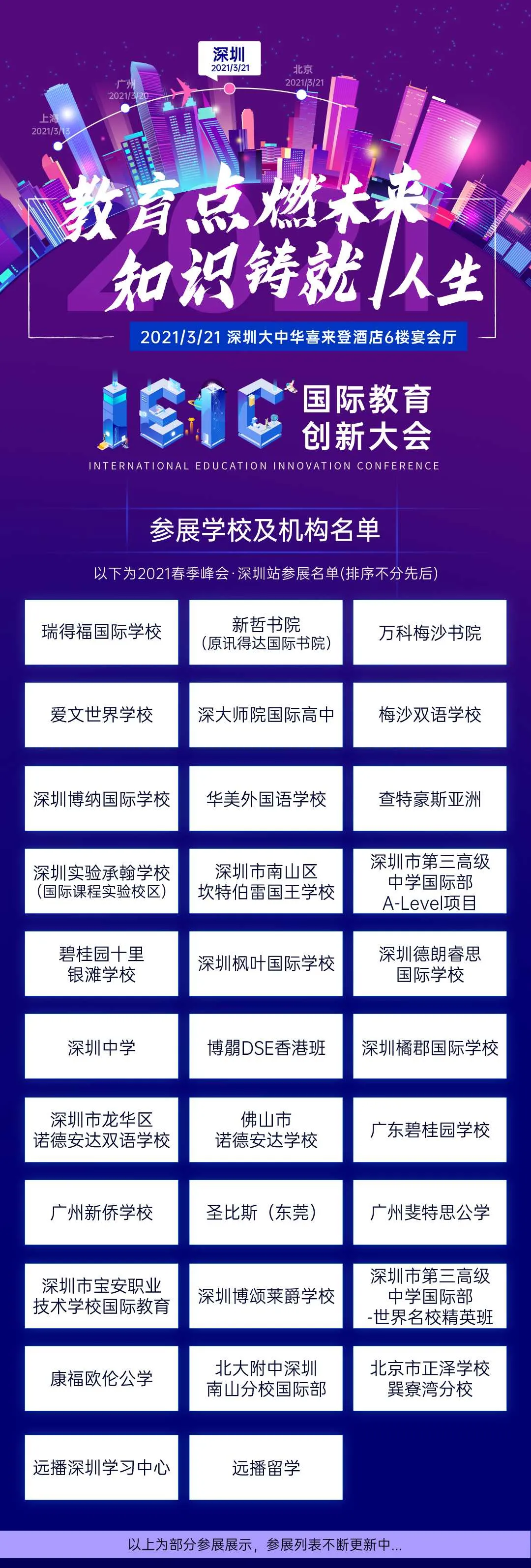 3月21日IEIC國際教育創新大會春季峰會·深圳站擬參機構