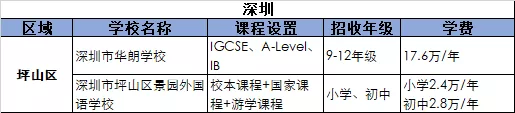 2021深圳坪山區國際化學校學費