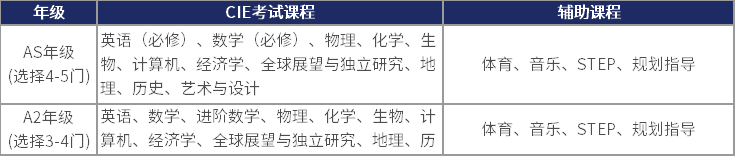 A Level課程設(shè)置