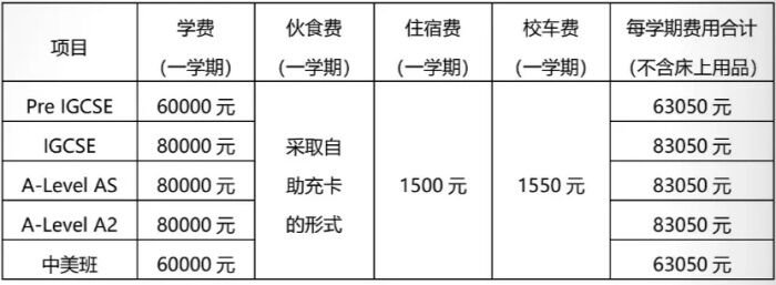 佛山市惟德外國語實驗學校國際部2024收費參考